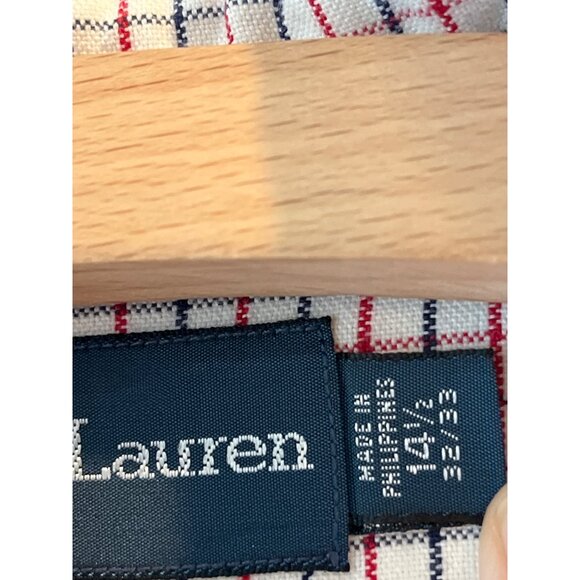 Ralph Lauren Classic Fit Red & Blue Checkered Button-Down Shirt 14.5/33 Mens Cot - Picture 6 of 9